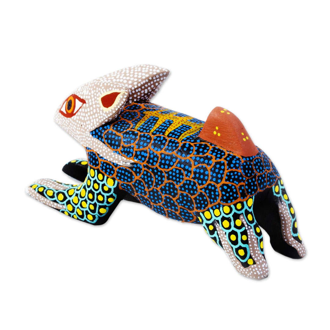 Handmade Rabbit Alebrije Figurine - Blue Hare