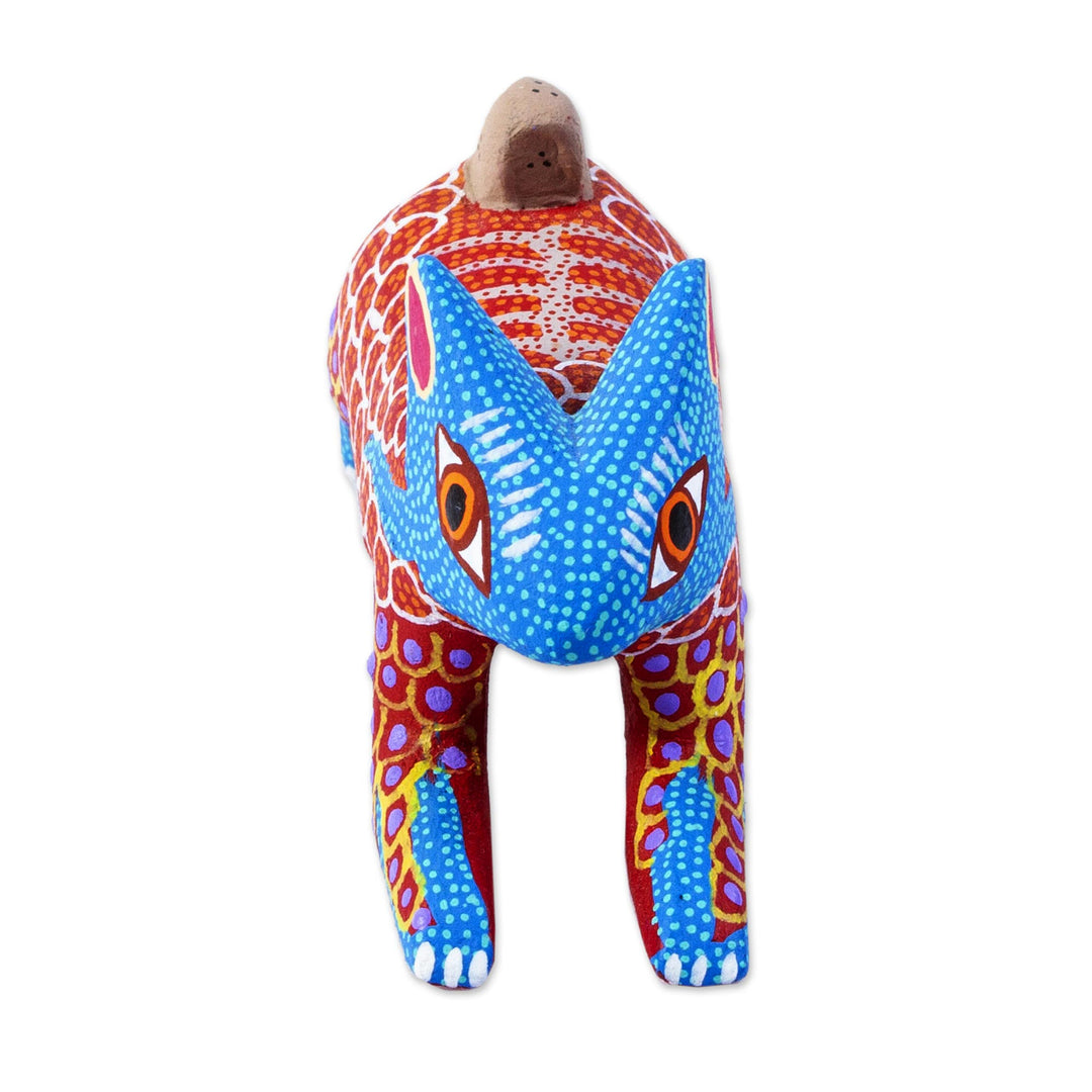 Wood Rabbit Alebrije Figurine - Red Hare