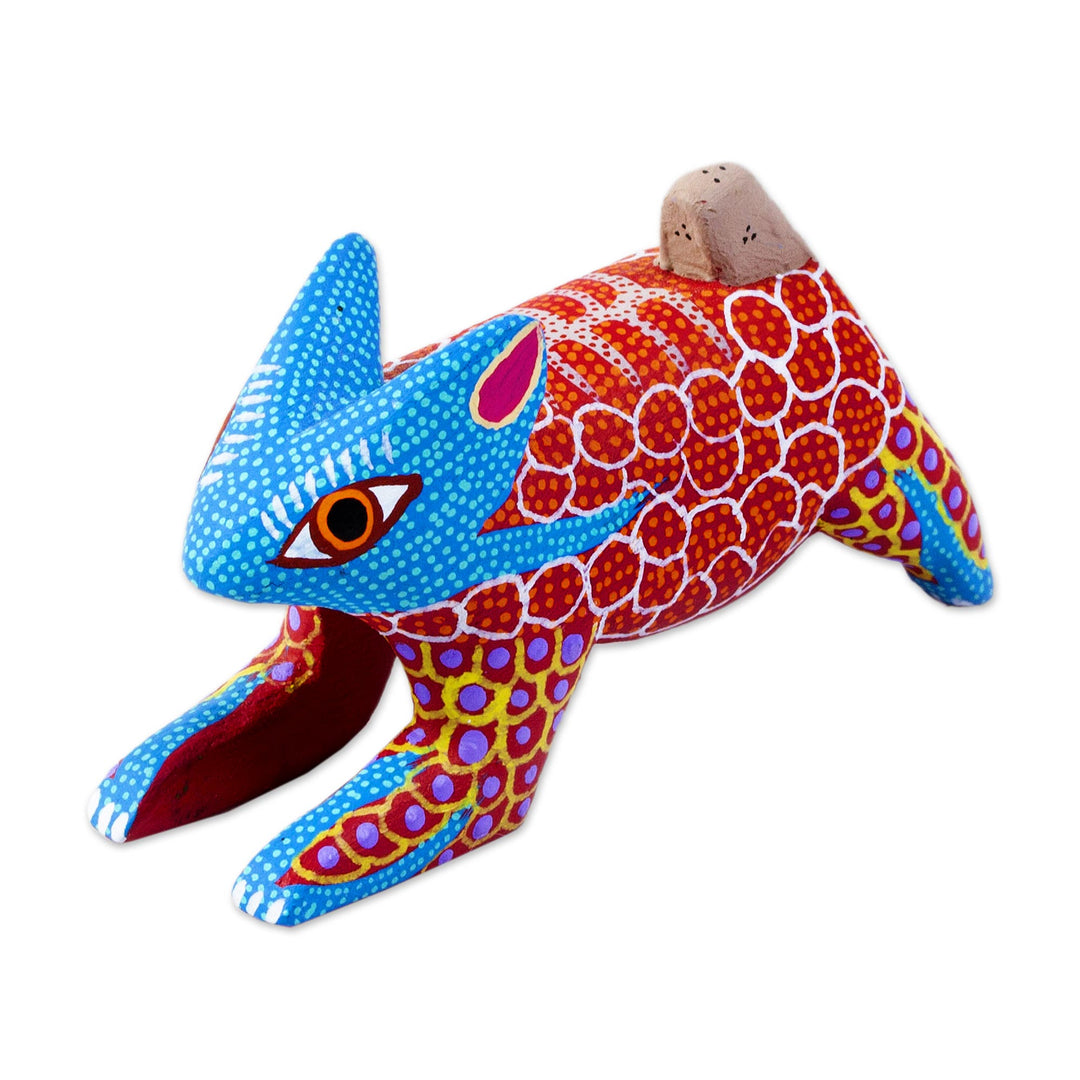 Wood Rabbit Alebrije Figurine - Red Hare