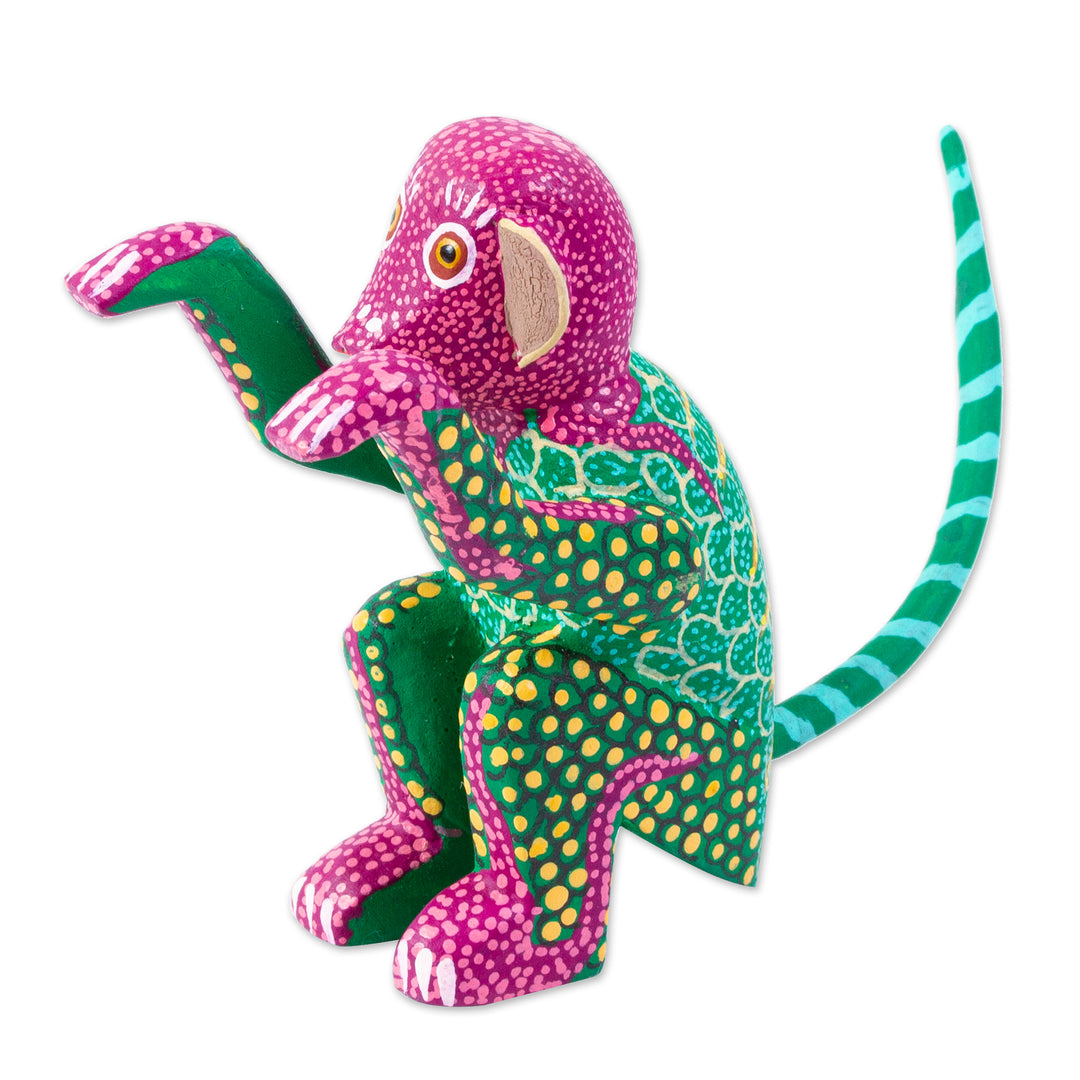 Multicolored Small Alebrije Figurine - Bold Monkey