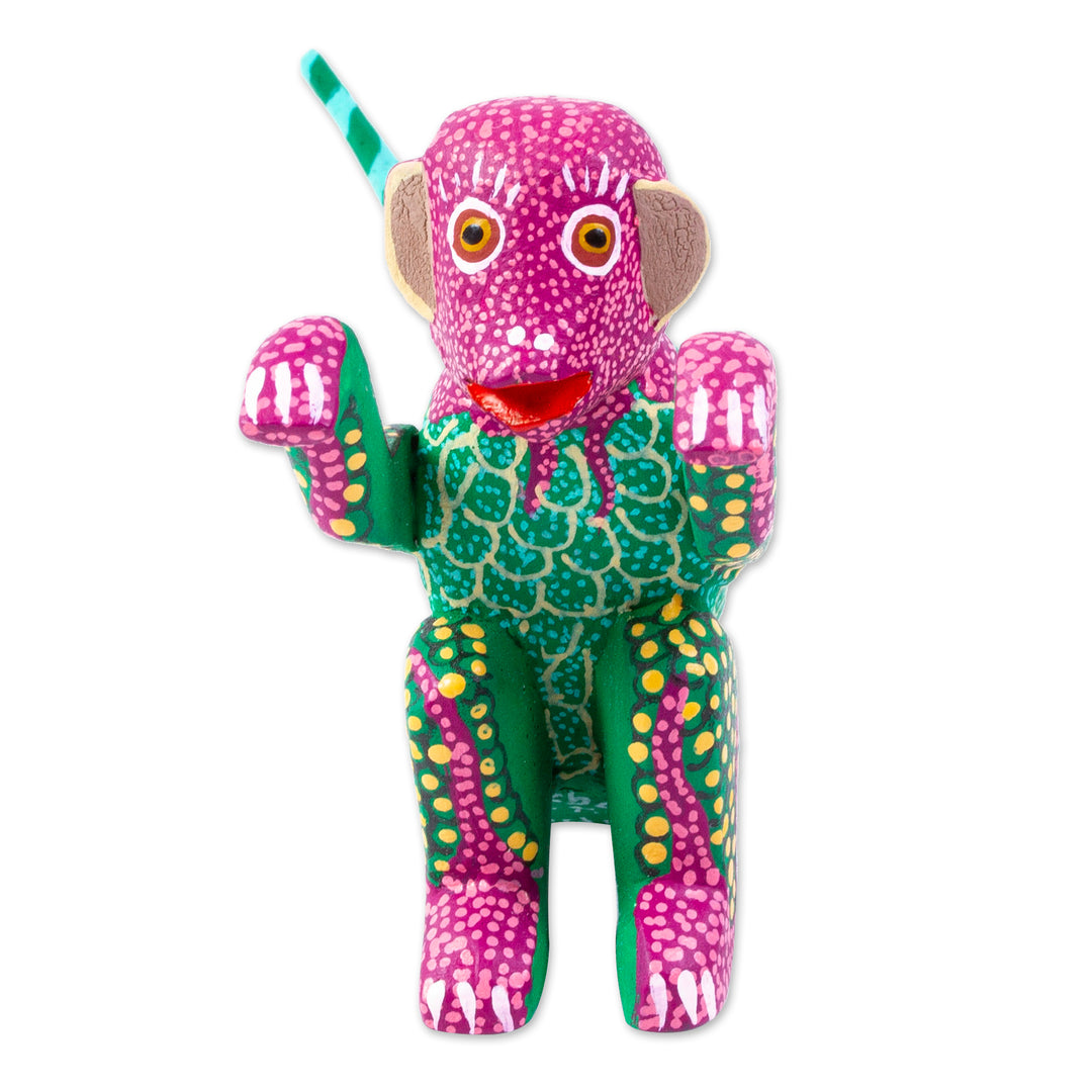 Multicolored Small Alebrije Figurine - Bold Monkey