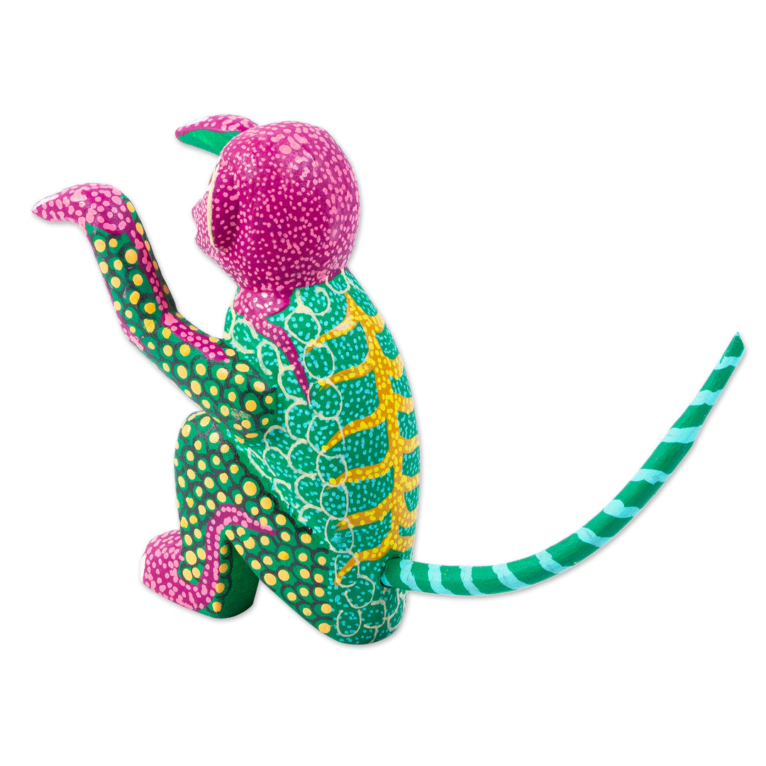 Multicolored Small Alebrije Figurine - Bold Monkey