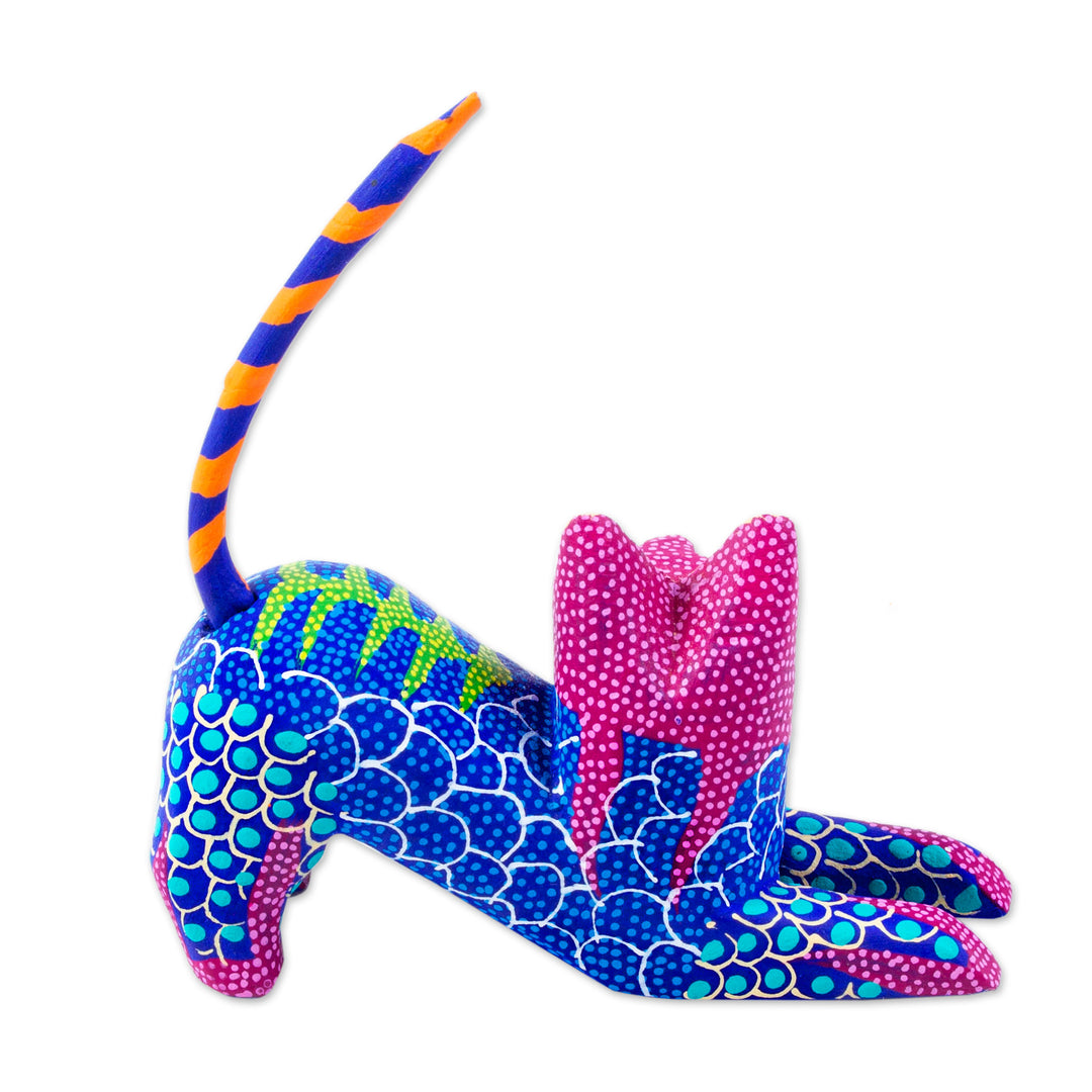 Handcrafted Mexican Alebrije Figurine - Oaxacan Cat