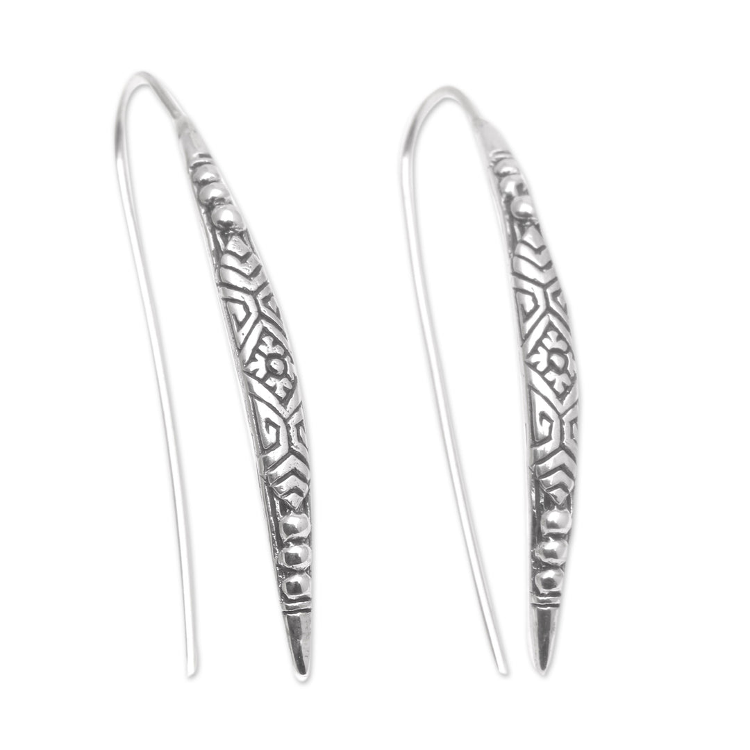 Handmade Sterling Silver Drop Earrings from Bali - Good Feelings