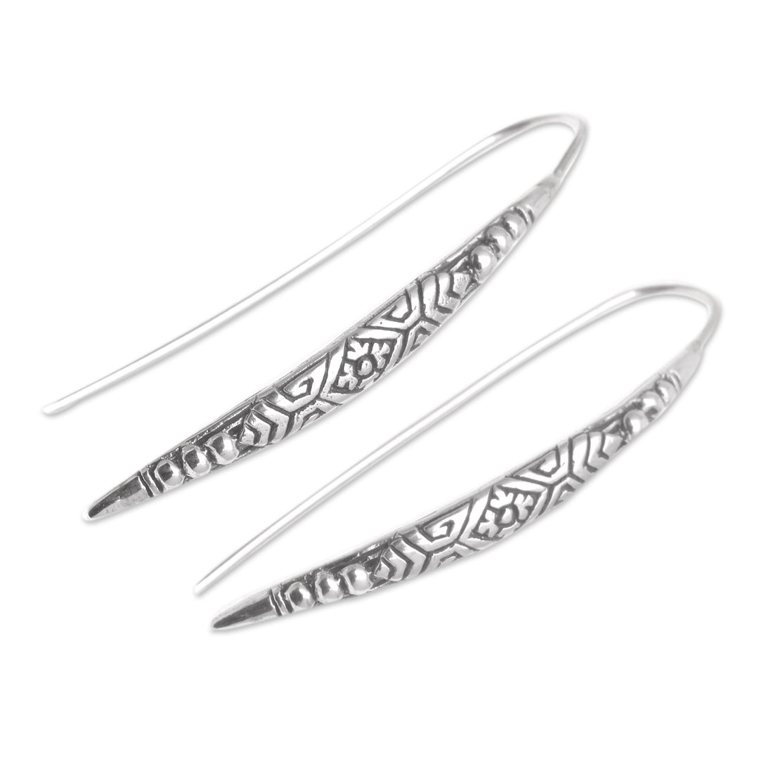 Handmade Sterling Silver Drop Earrings from Bali - Good Feelings