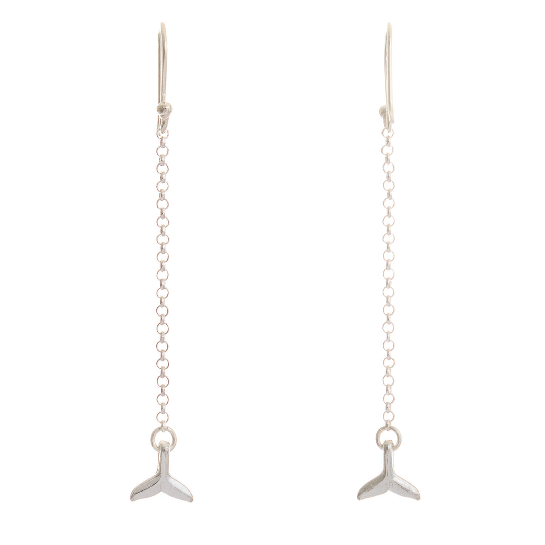 Artisan Sterling Silver Earrings from Mexico - Dolphin Tail