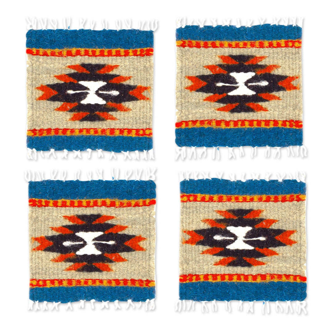 Artisan Crafted Wool Coasters (Set of 4) - Oaxacan Star