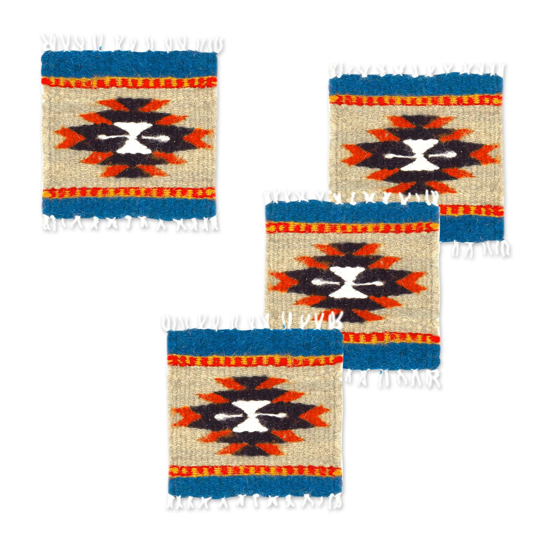 Artisan Crafted Wool Coasters (Set of 4) - Oaxacan Star