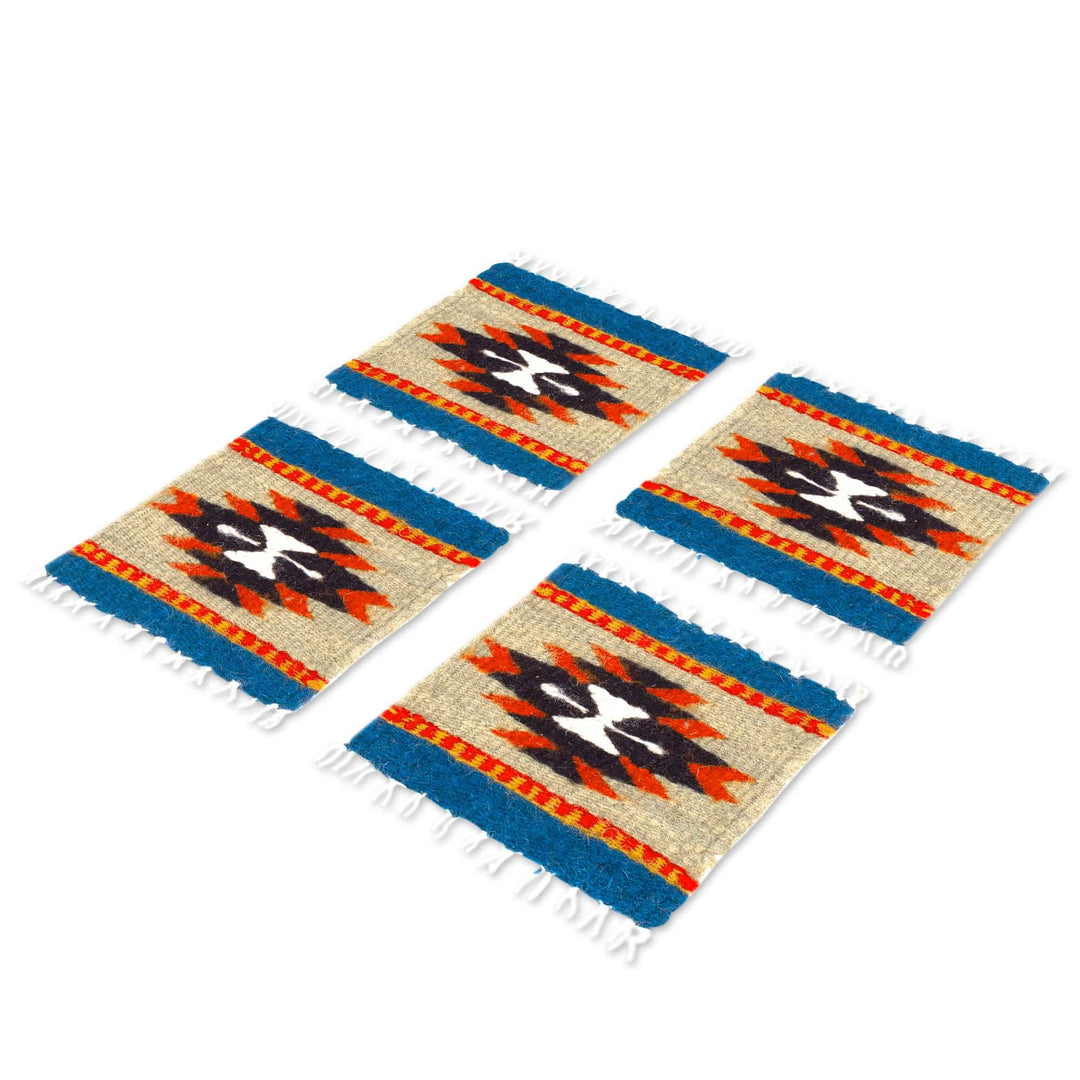 Artisan Crafted Wool Coasters (Set of 4) - Oaxacan Star