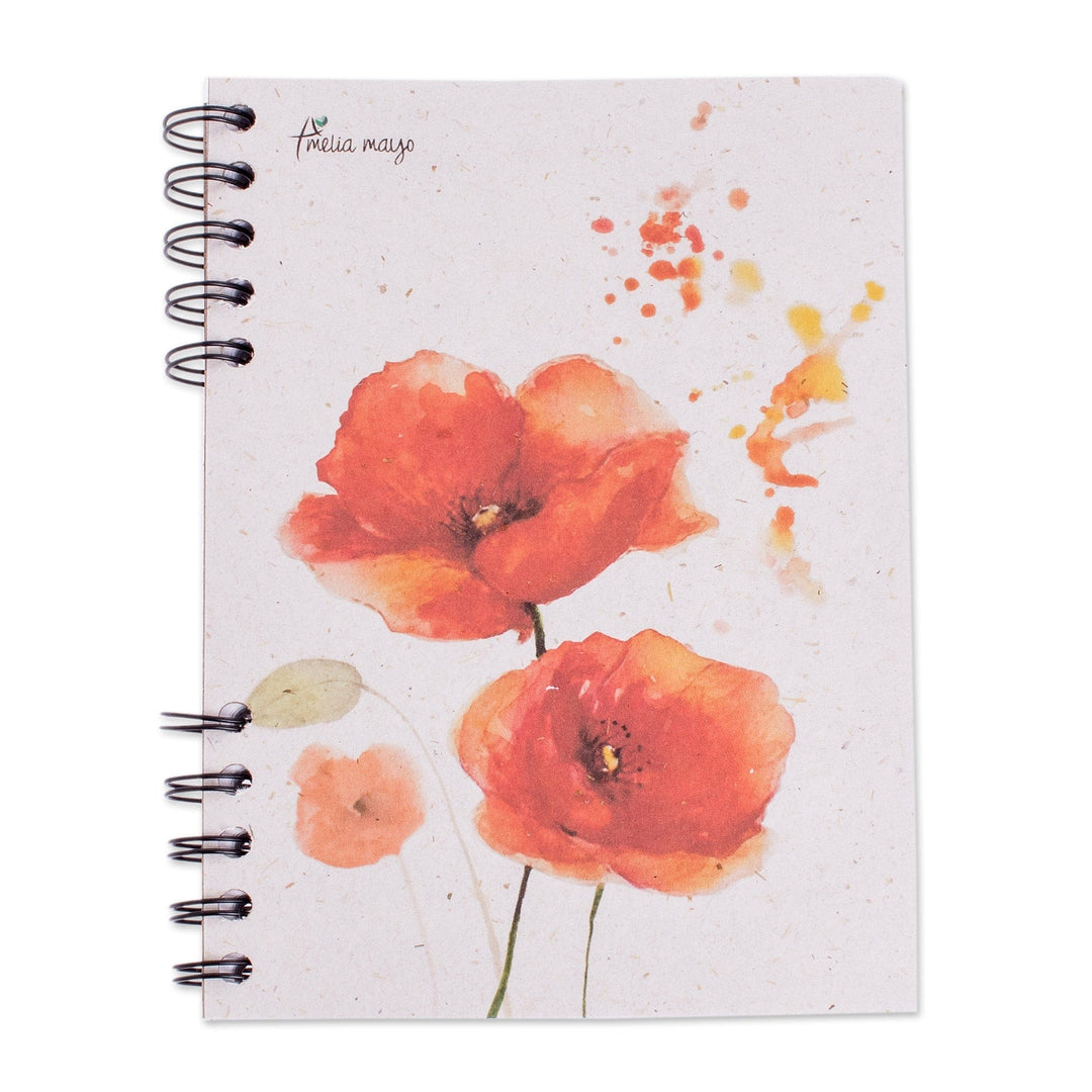 Art Print Recycled Paper Journal - Poppies