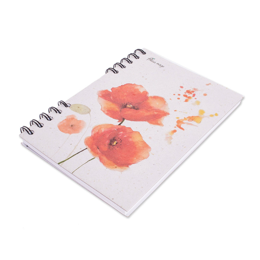 Art Print Recycled Paper Journal - Poppies