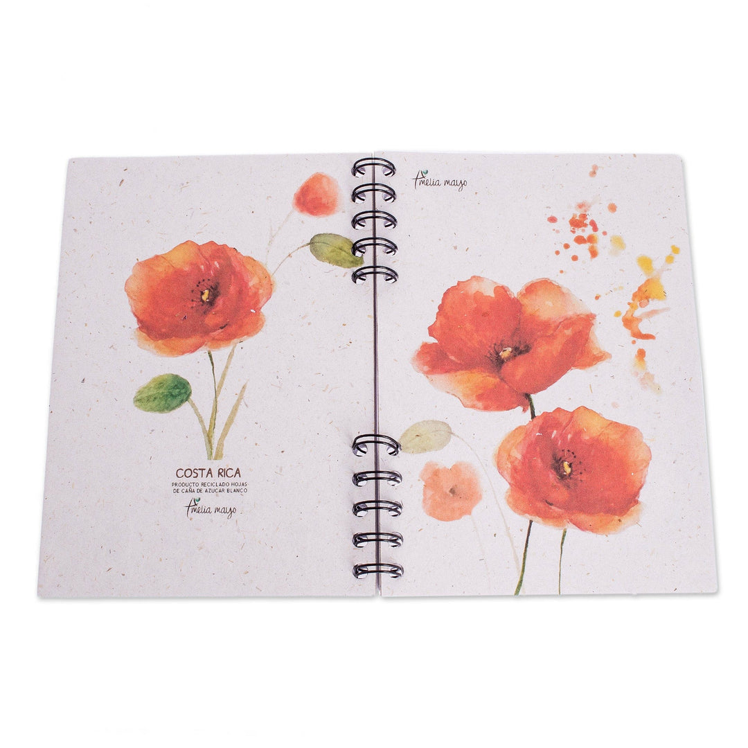 Art Print Recycled Paper Journal - Poppies