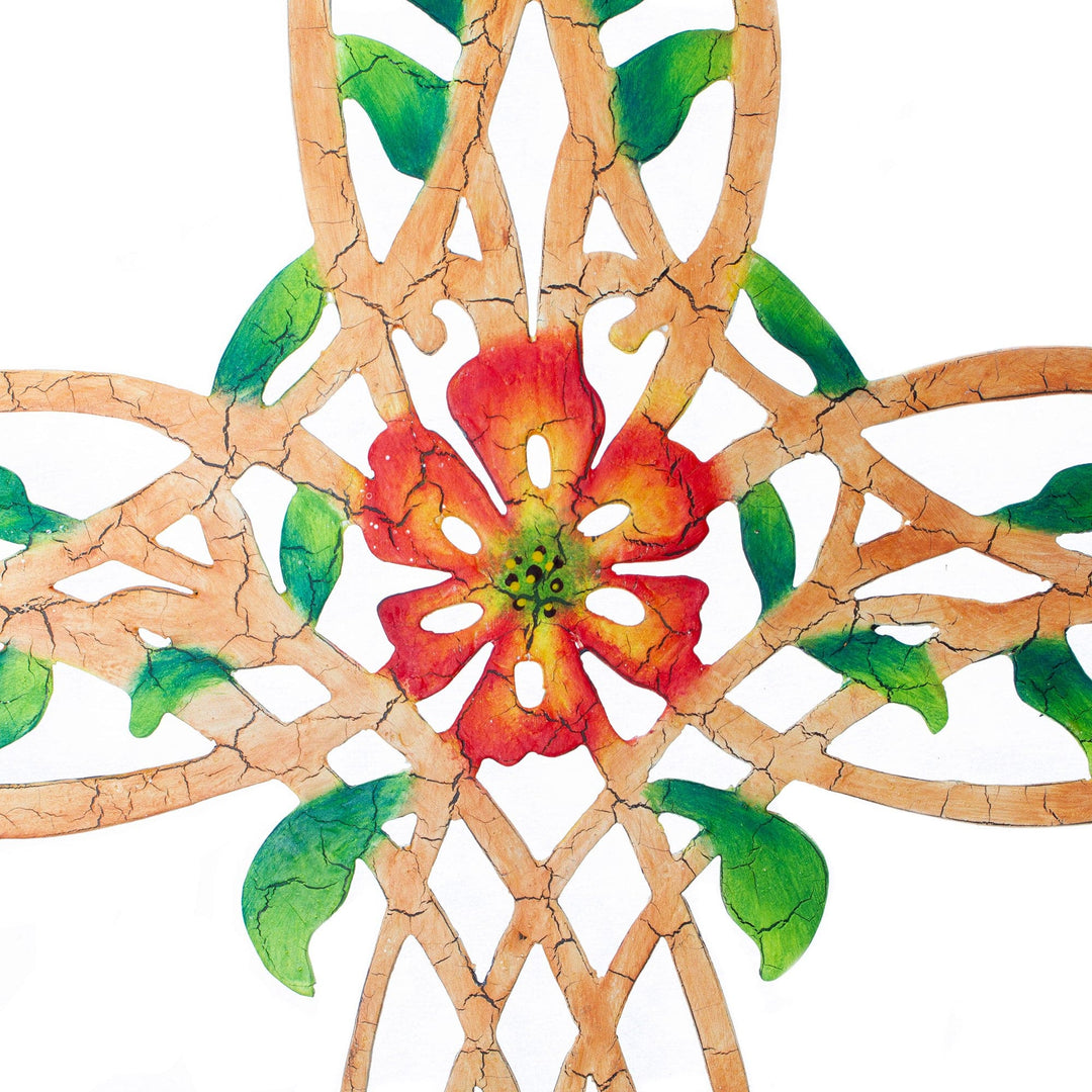 Handcrafted Steel Wall Cross - Garden of Eden