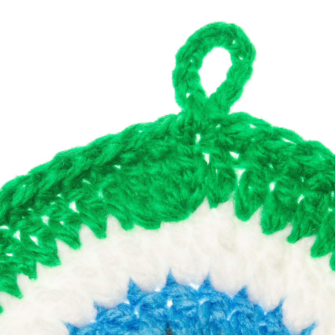 Hand Crocheted Evil Eye Accent - See No Evil in Green