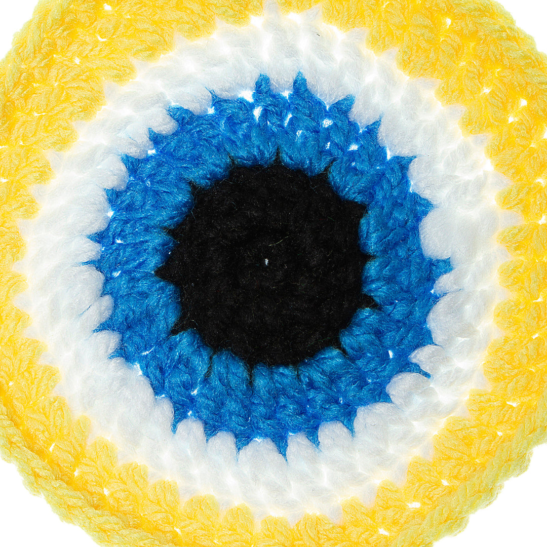 Wall Accent Hand Crocheted in Mexico - See No Evil in Yellow