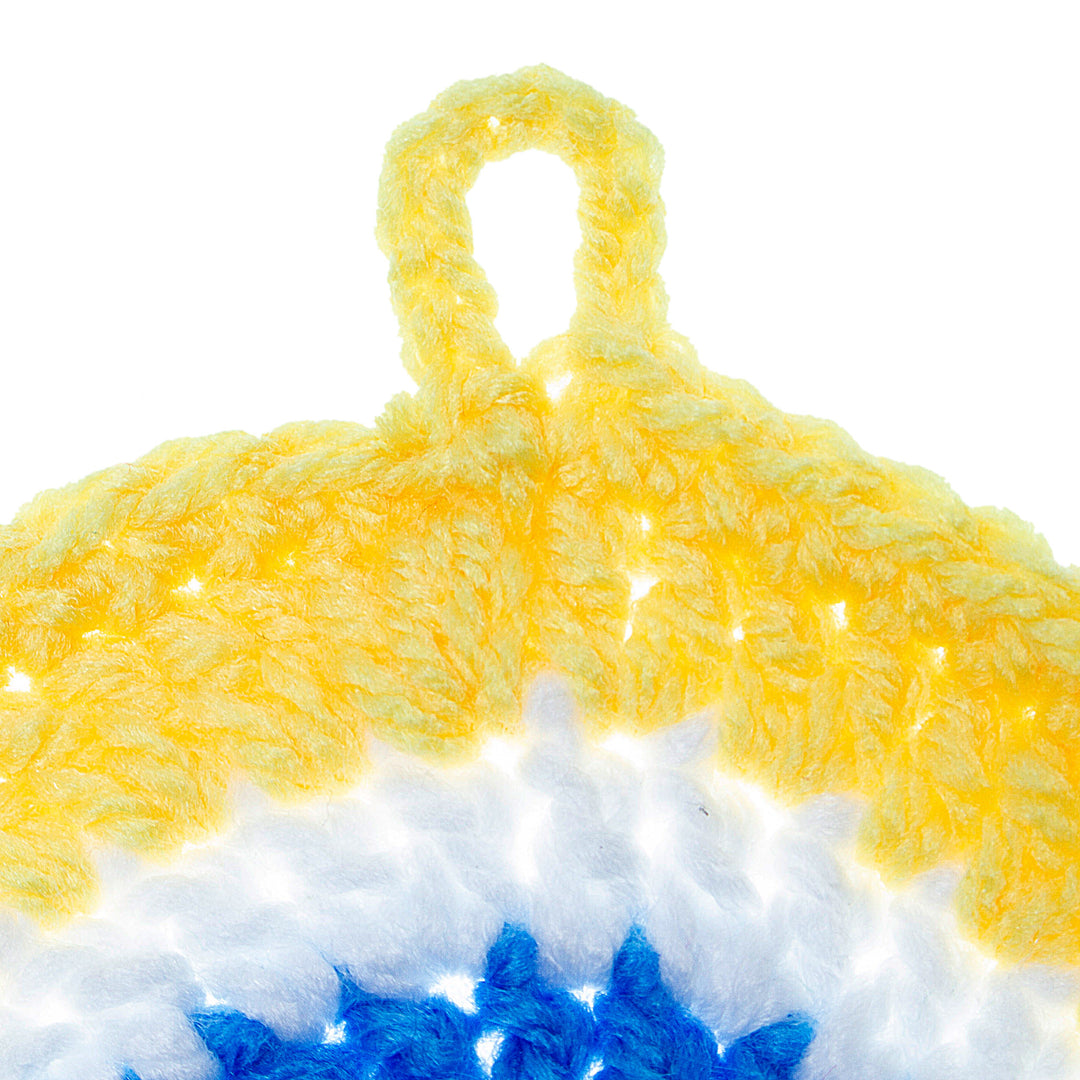 Wall Accent Hand Crocheted in Mexico - See No Evil in Yellow