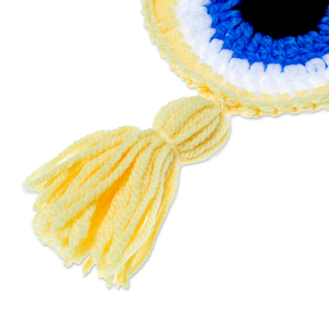 Wall Accent Hand Crocheted in Mexico - See No Evil in Yellow
