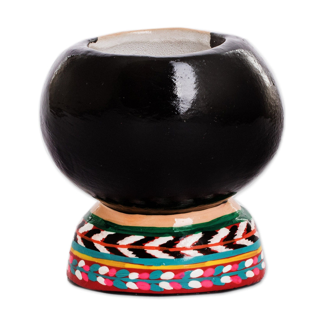 Guatemalan Handpainted Woman-shaped Mini Ceramic Flower Pot - Esperanza Dreaming