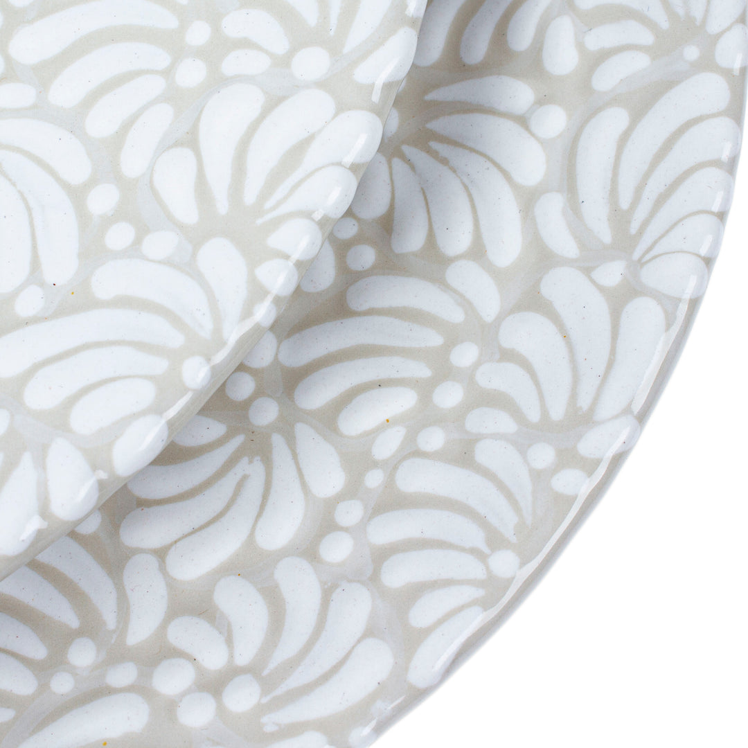 Handcrafted Floral Talavera Ceramic Luncheon Plates (Pair) - Heavenly Spring
