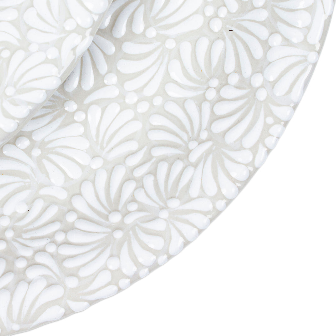Handcrafted Floral Talavera Ceramic Dinner Plates (Pair) - Celestial Spring