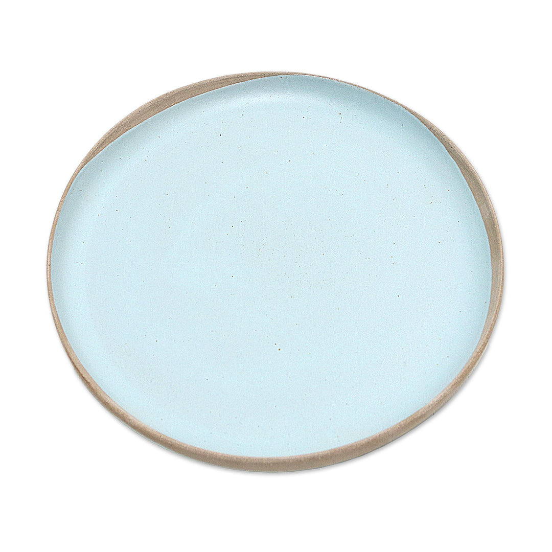 Artisan Crafted Round Ceramic Platter - Blue Bounty