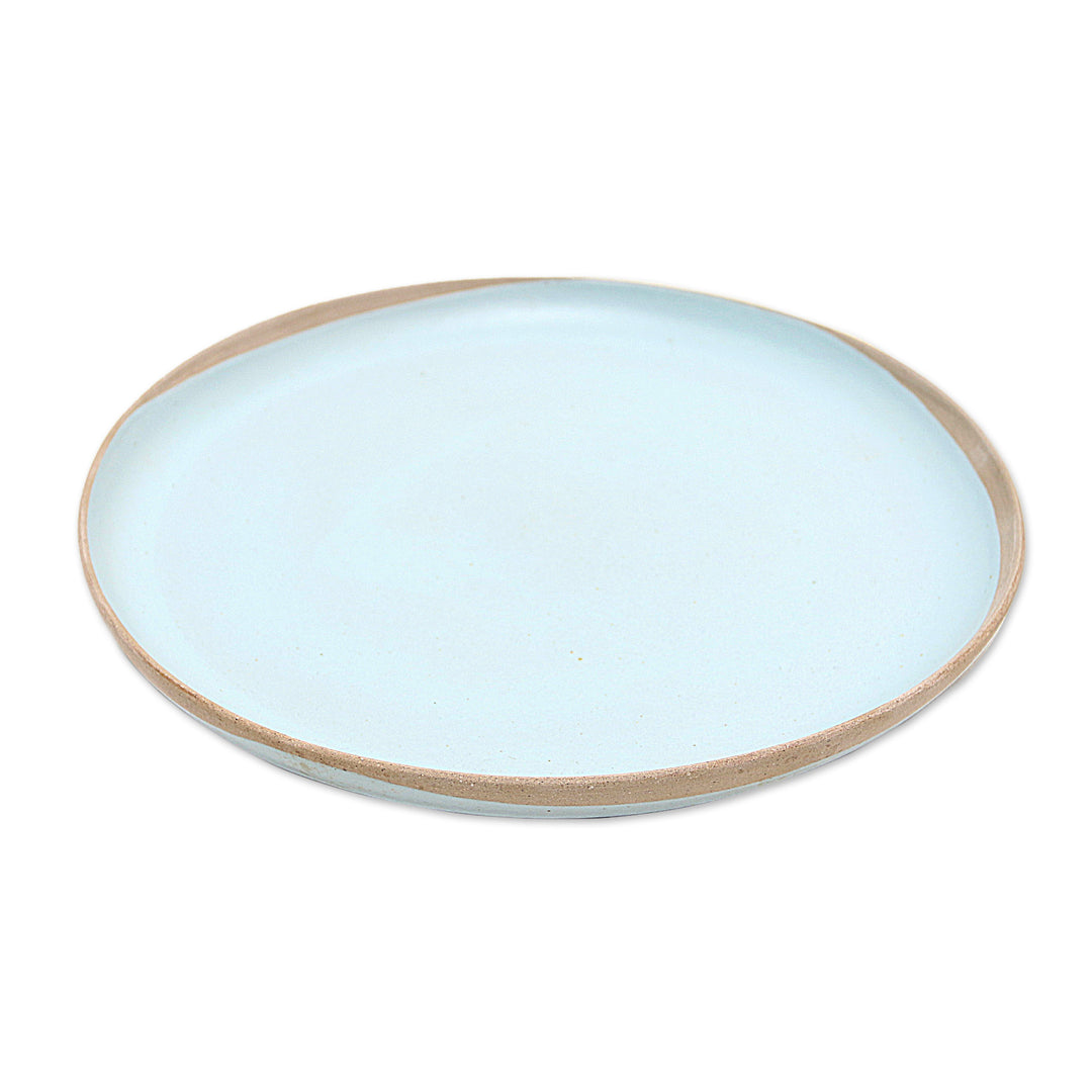 Artisan Crafted Round Ceramic Platter - Blue Bounty