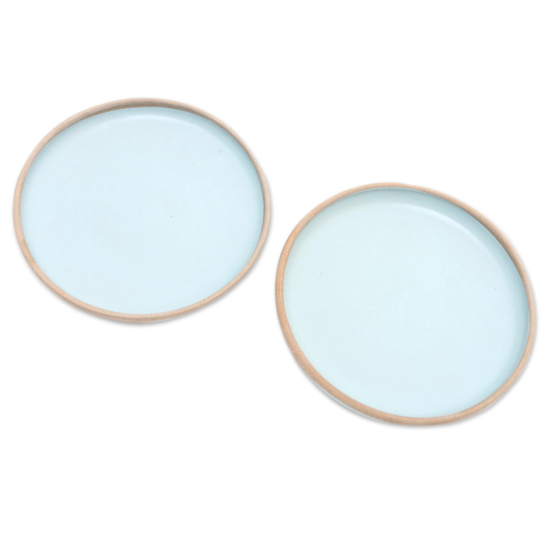 Rustic Ceramic Salad Plates (Pair) - Blue Bounty