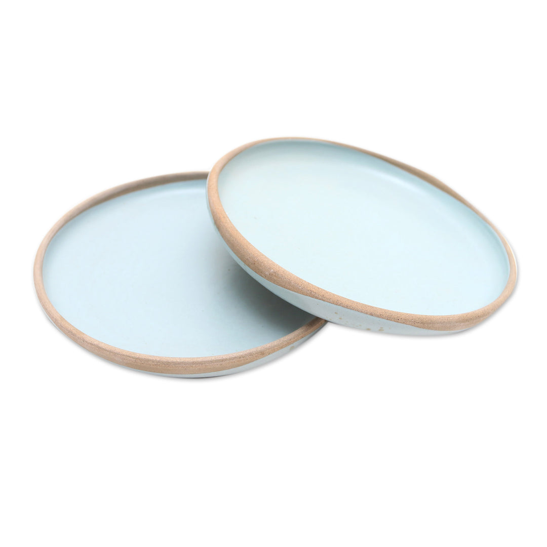 Rustic Ceramic Salad Plates (Pair) - Blue Bounty