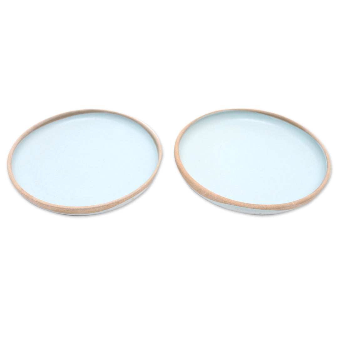 Rustic Ceramic Salad Plates (Pair) - Blue Bounty