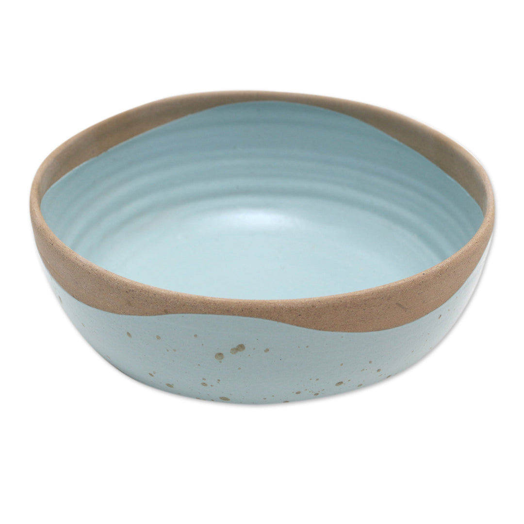 Artisan Crafted Ceramic Serving Bowl - Blue Bounty