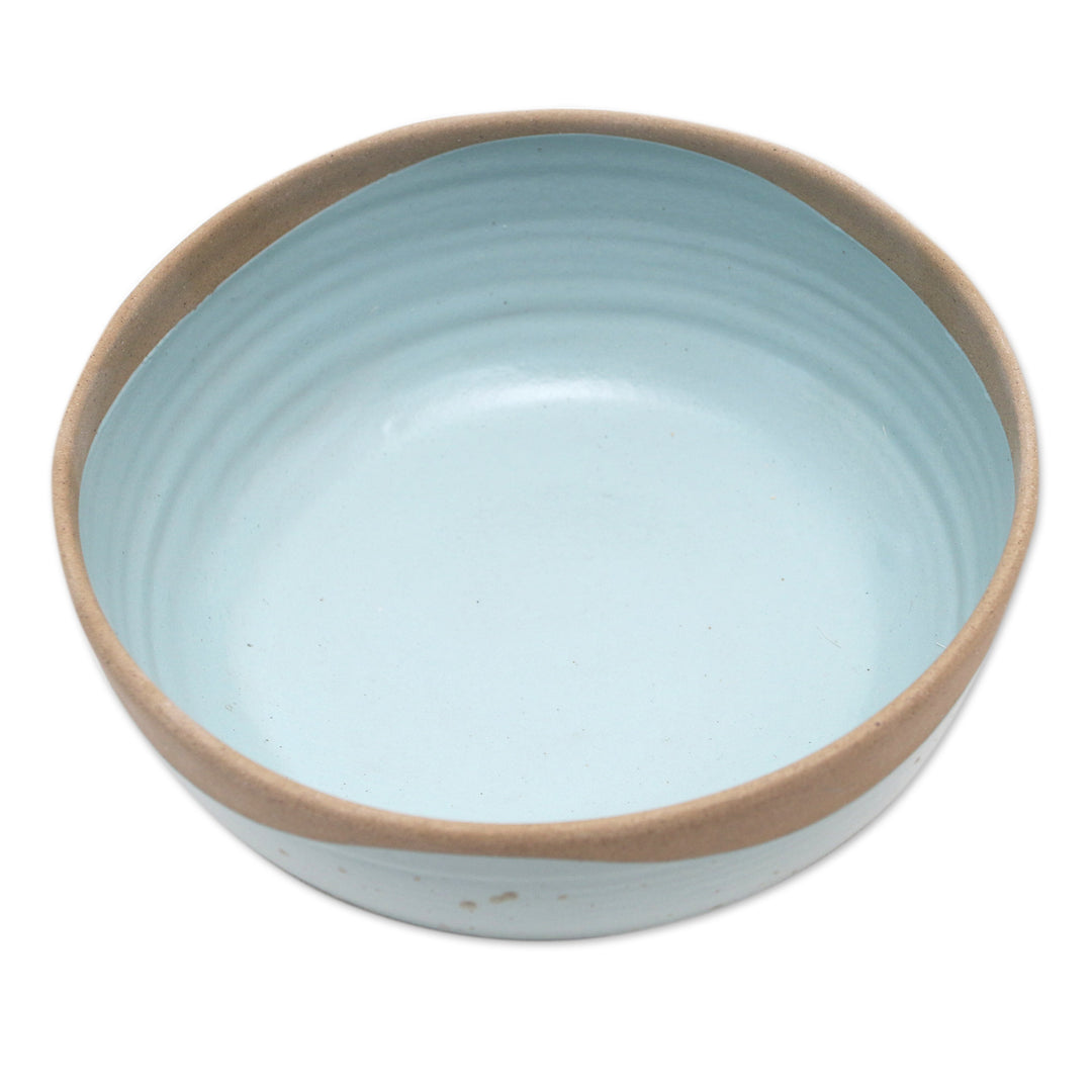 Artisan Crafted Ceramic Serving Bowl - Blue Bounty