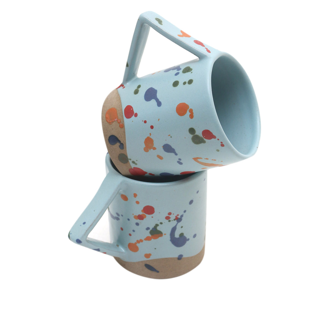Multicolored Ceramic Mugs from Java - Rainbow Splash
