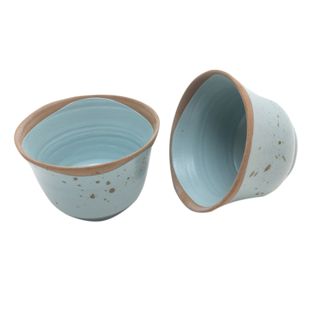 Dessert Bowls Handmade in Java (Pair) - Blue Bell