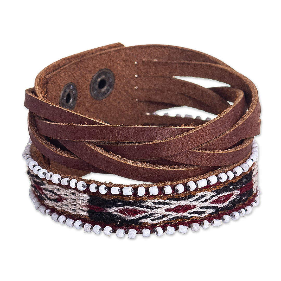 Textile and Leather Unisex Bracelet - Cusco Roads