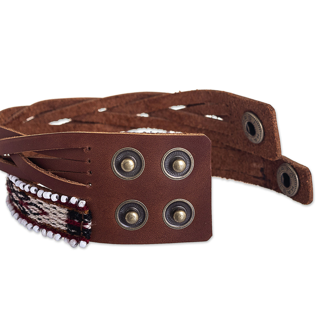 Textile and Leather Unisex Bracelet - Cusco Roads
