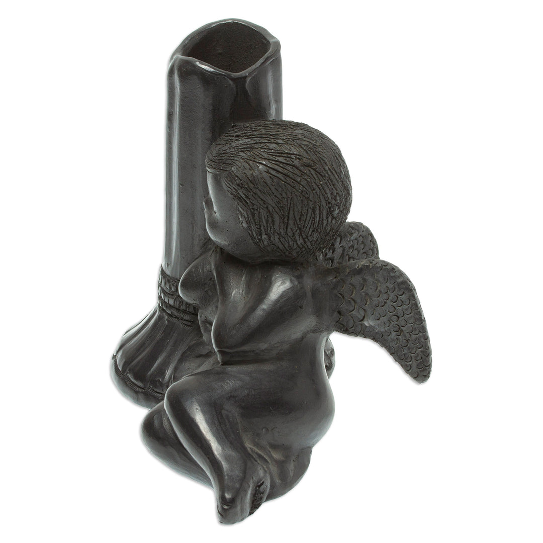 Handmade Taper Candleholder in Ceramic - Sleeping Angel