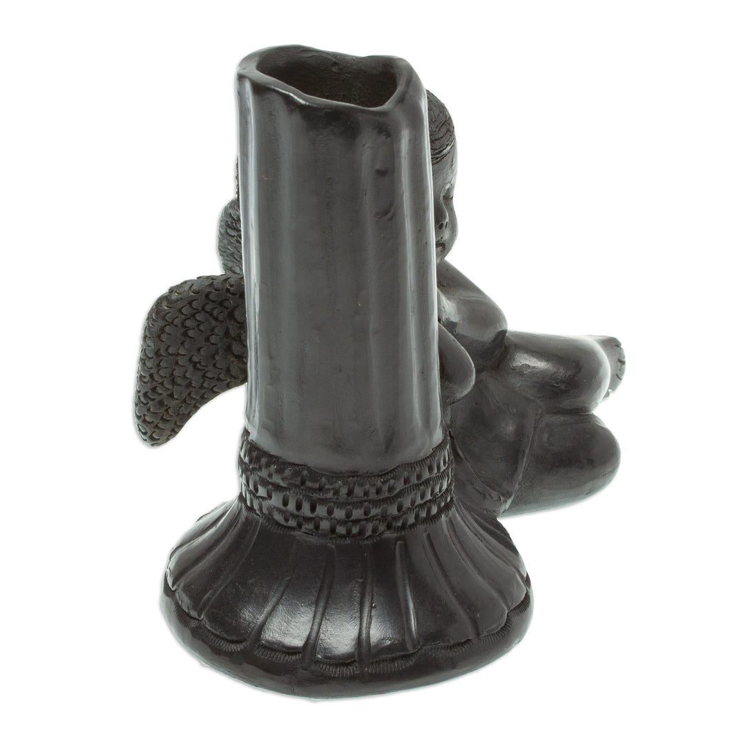 Handmade Taper Candleholder in Ceramic - Sleeping Angel