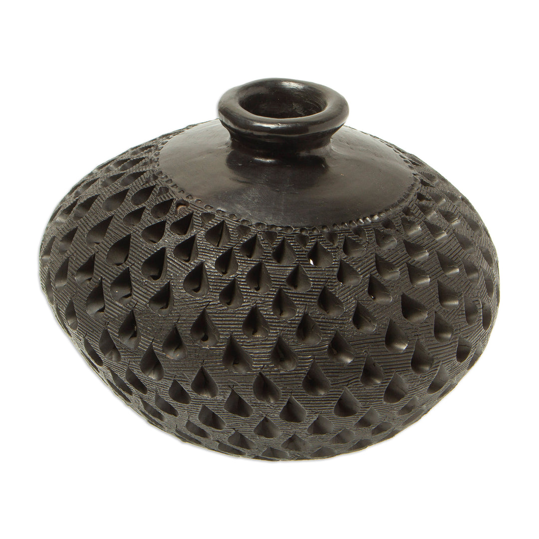Handmade Black Clay Decorative Vase - Bartolo Black