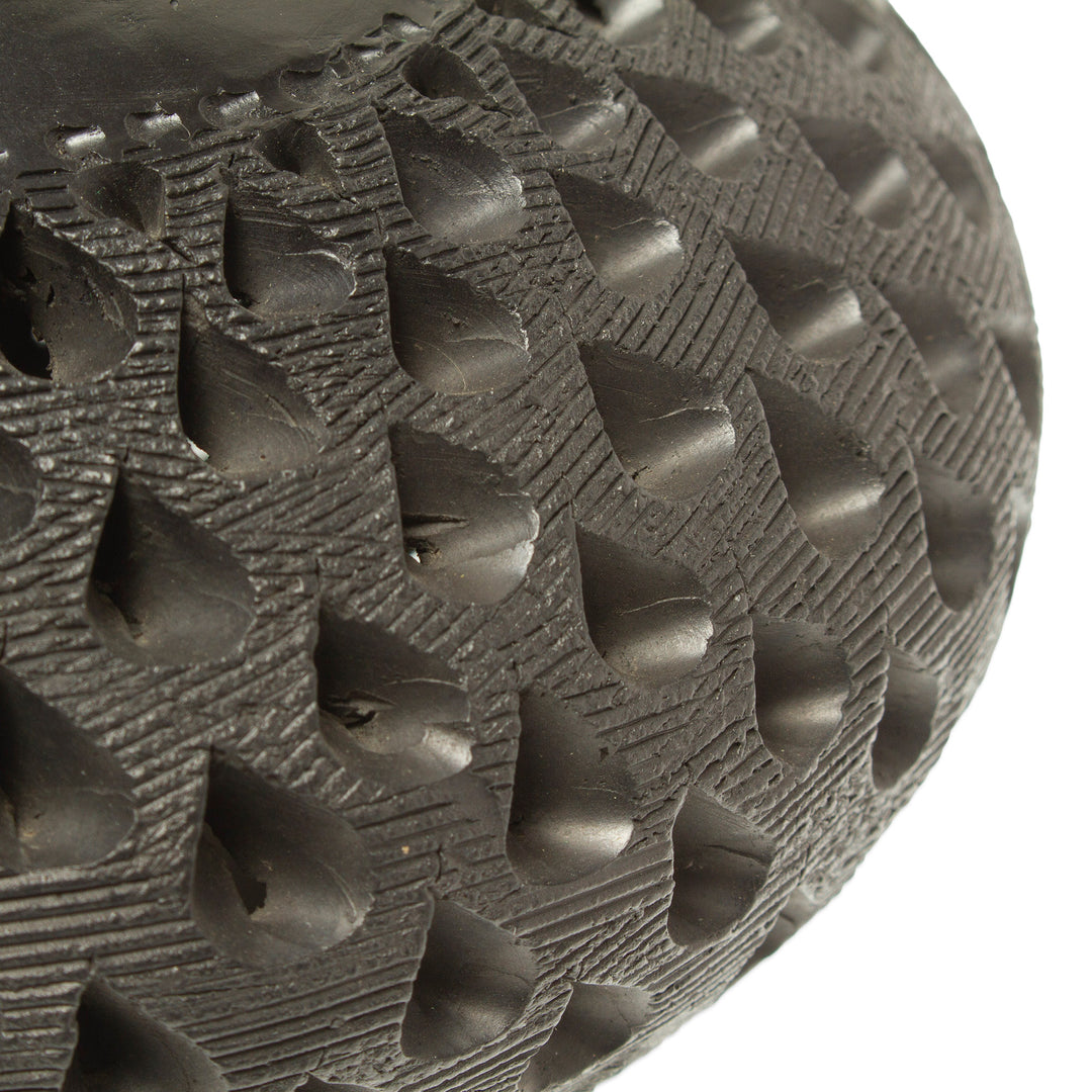 Handmade Black Clay Decorative Vase - Bartolo Black