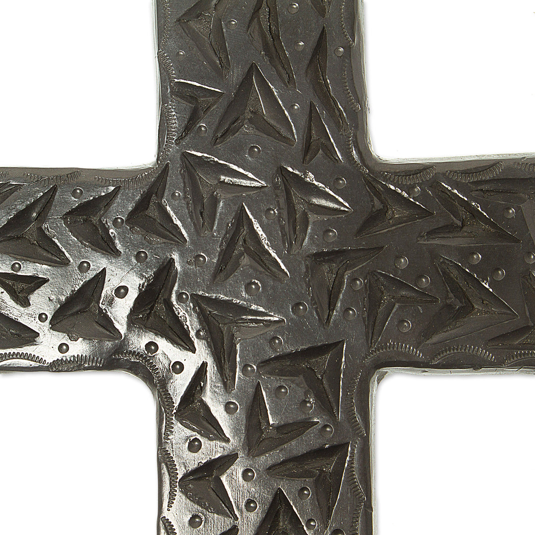 Oaxacan Ceramic Wall Cross - Coyotepec Cross