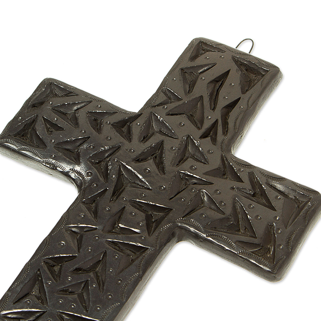 Oaxacan Ceramic Wall Cross - Coyotepec Cross