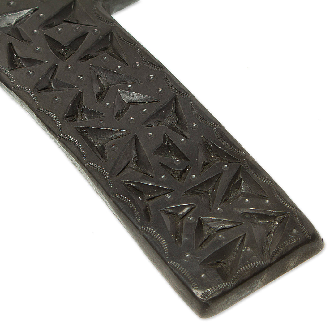 Oaxacan Ceramic Wall Cross - Coyotepec Cross
