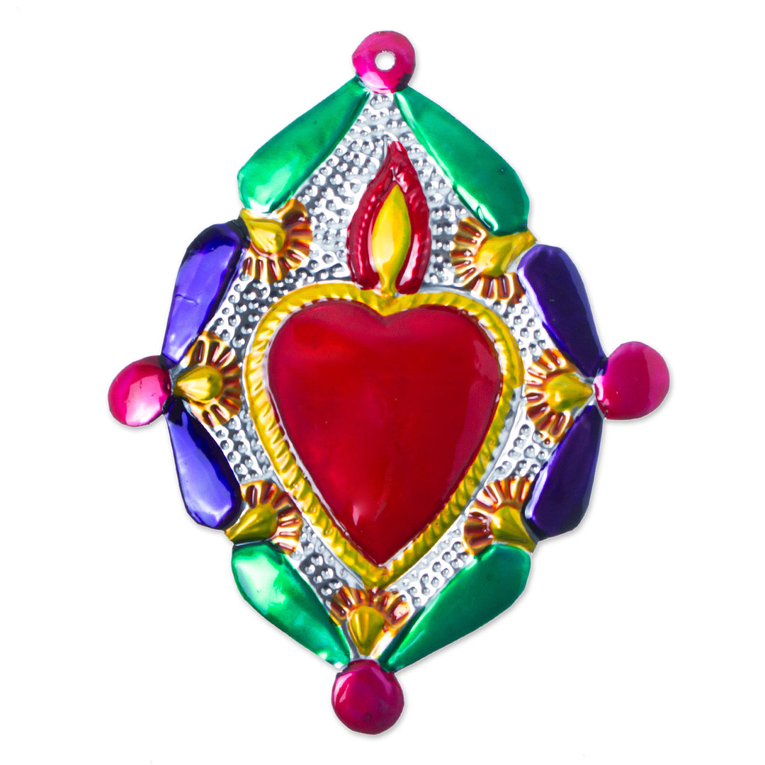 Colorful Metal Wall Accent from Mexico - Heart of Miracles