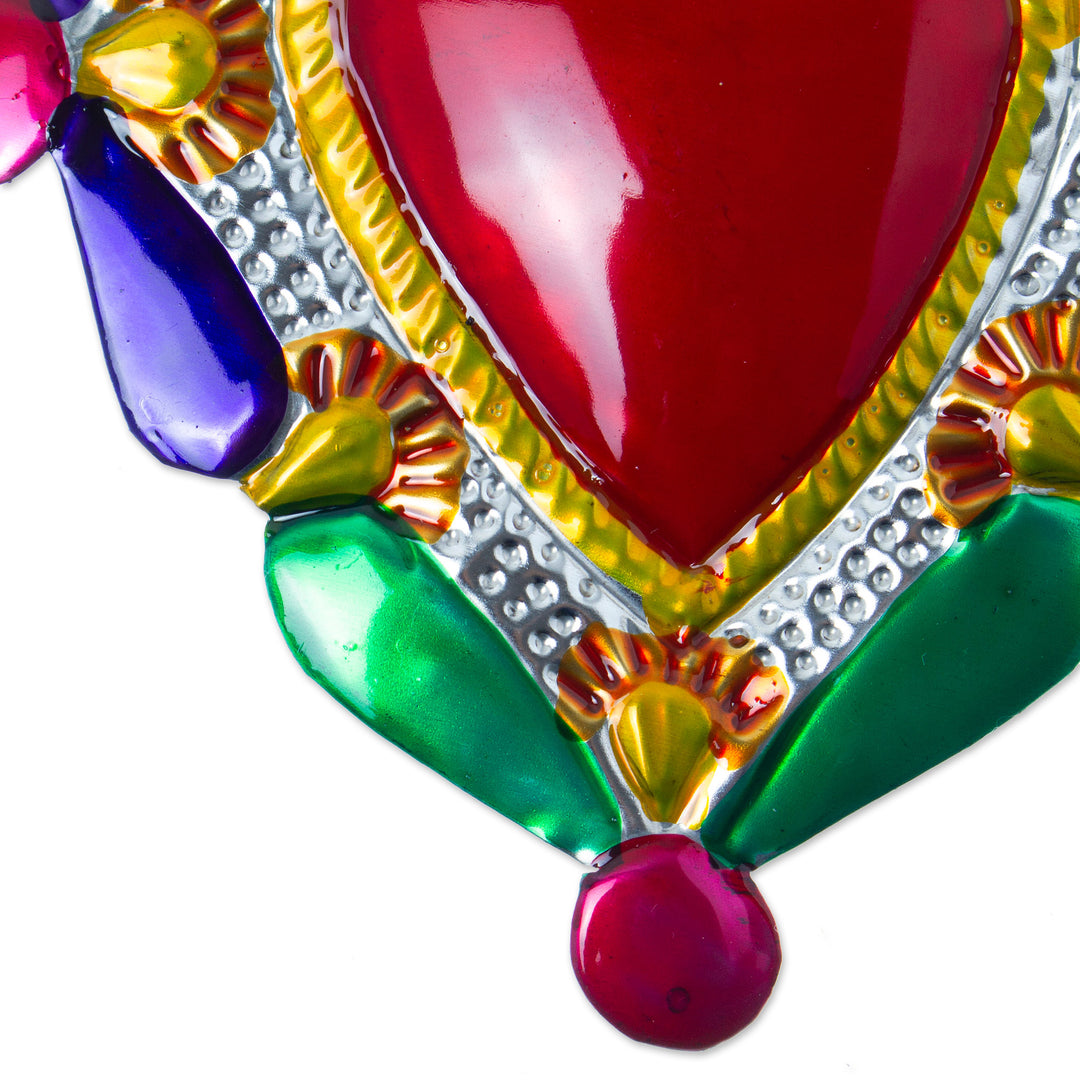 Colorful Metal Wall Accent from Mexico - Heart of Miracles