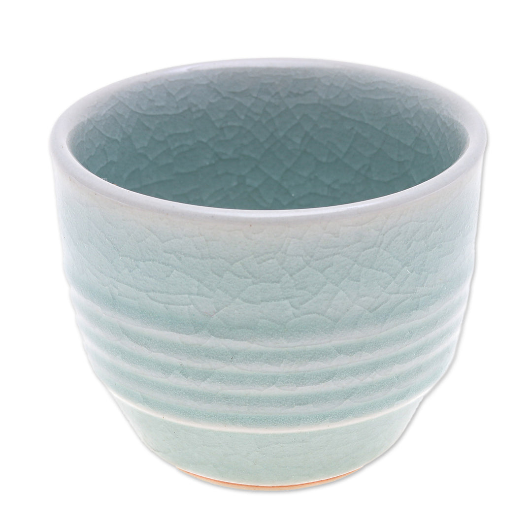 Aqua Celadon Ceramic Teacup - Relaxing Afternoon