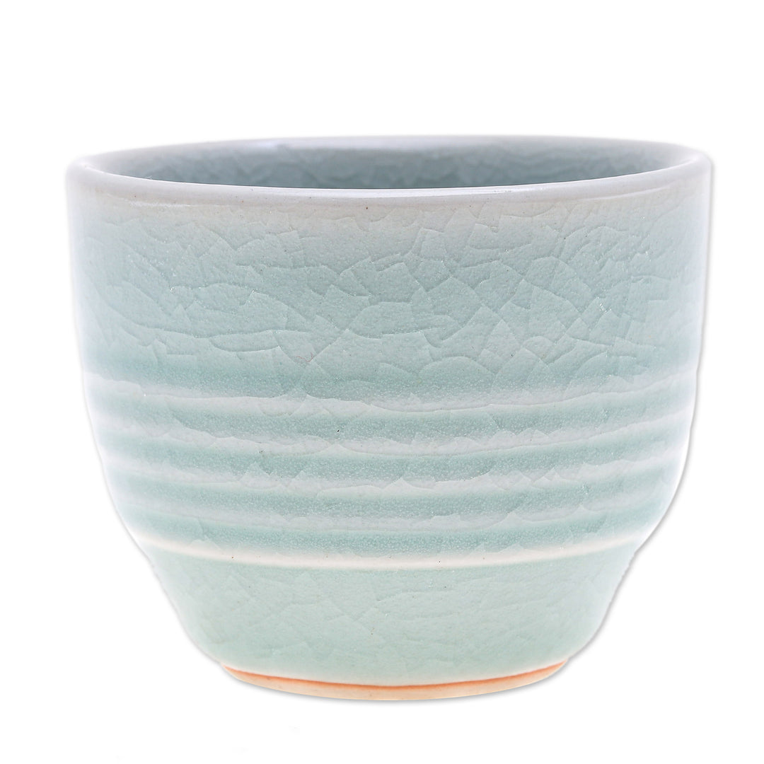 Aqua Celadon Ceramic Teacup - Relaxing Afternoon