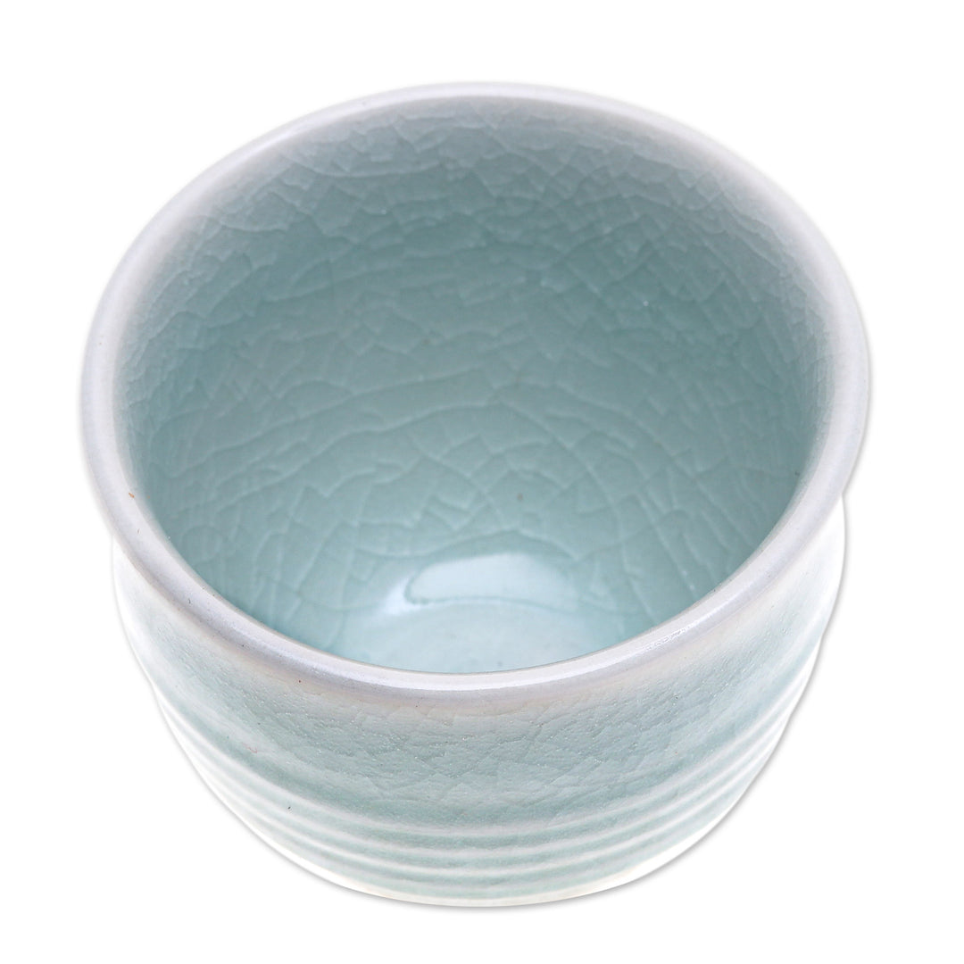 Aqua Celadon Ceramic Teacup - Relaxing Afternoon