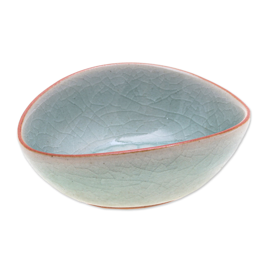 Handcrafted Floral Celadon Bowl - Vintage Flora