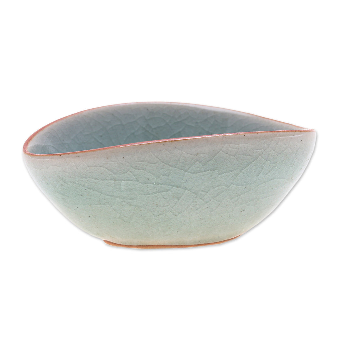 Handcrafted Floral Celadon Bowl - Vintage Flora