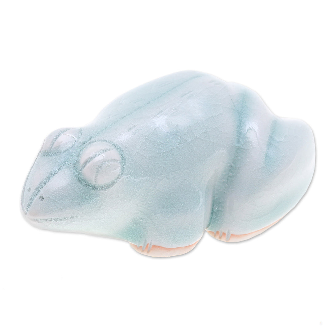 Handmade Celadon Ceramic Figurine - Thai Frog